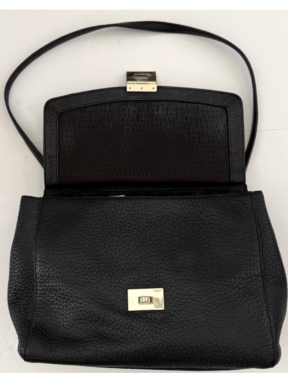 Kate Spade Tallulah Everett Way Leather Shoulder Minimalist Handbag Purse Black - Picture 5 of 9